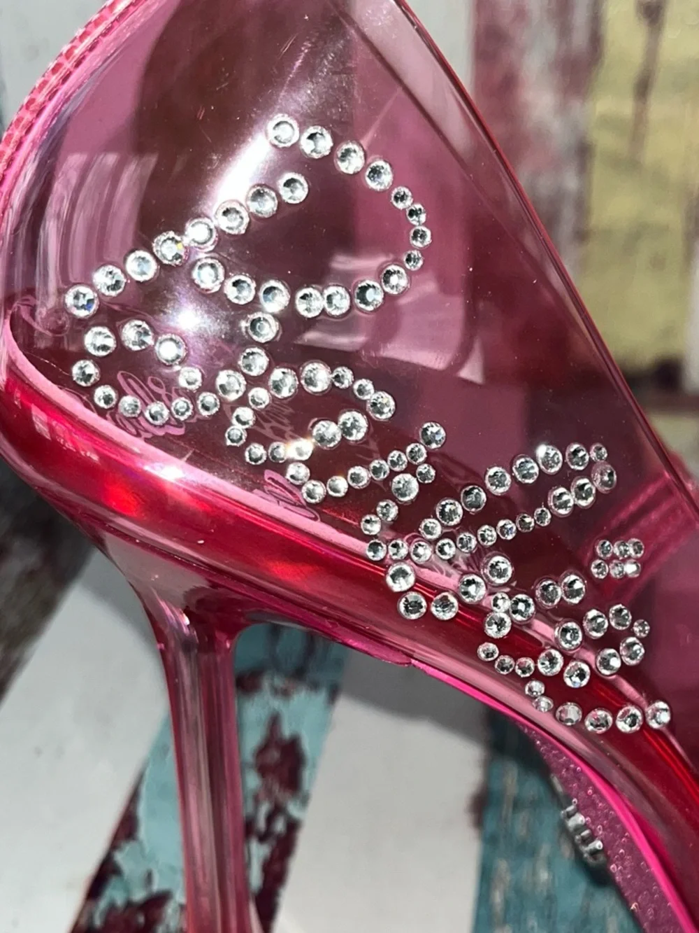 Barbie X Aldo Fuchsia Pink Heels Shoes Mattel Rhinestones NWOB Princess Prom 6.5